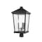 Z-Lite Beacon 3 Light Outdoor Post Mount Fixture, Black & Clear Beveled 568PHXLR-BK - alternate 4